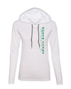 Women's North Texas Mean Green Long Sleeve Hooded Tee Shirt - Vertical University of North Texas