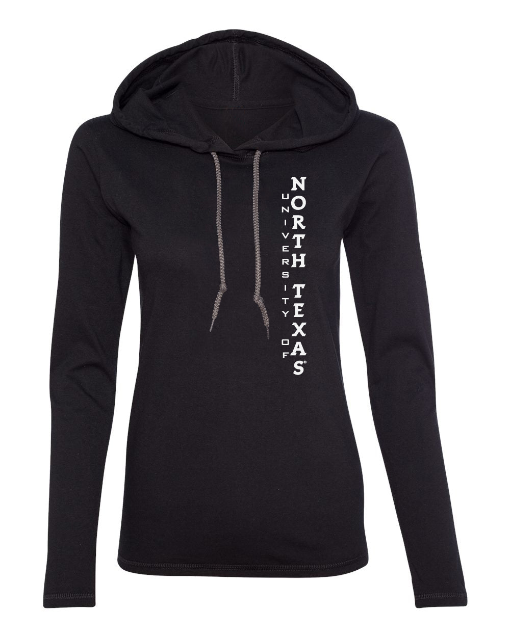 Women's North Texas Mean Green Long Sleeve Hooded Tee Shirt - Vert University of North Texas