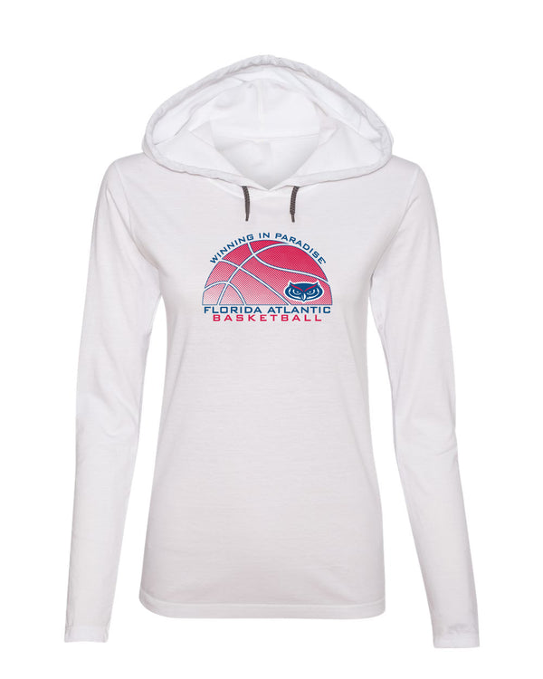 Women's Florida Atlantic Owls Long Sleeve Hooded Tee Shirt - FAU Basketball