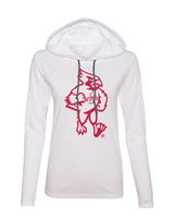 Women's Iowa State Cyclones Long Sleeve Hooded Tee Shirt - Mascot Cy Full Body