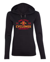 Women's Iowa State Cyclones Long Sleeve Hooded Tee Shirt - Arch Iowa State 1858
