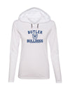 Women's Butler Bulldogs Long Sleeve Hooded Tee Shirt - Butler Bulldogs Arch Primary Logo