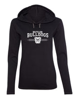 Women's Butler Bulldogs Long Sleeve Hooded Tee Shirt - Bulldogs 3 Stripe Primary Logo
