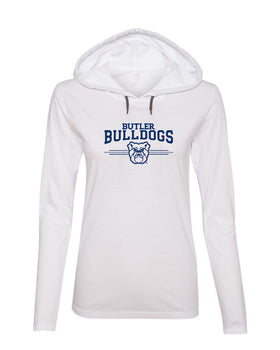 Women's Butler Bulldogs Long Sleeve Hooded Tee Shirt - Bulldogs 3 Stripe Primary Logo