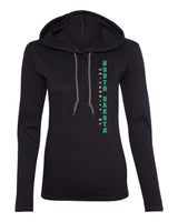 Women's North Dakota Fighting Hawks Long Sleeve Hooded Tee Shirt - Vertical University of North Dakota