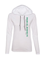 Women's North Dakota Fighting Hawks Long Sleeve Hooded Tee Shirt - Vertical University of North Dakota