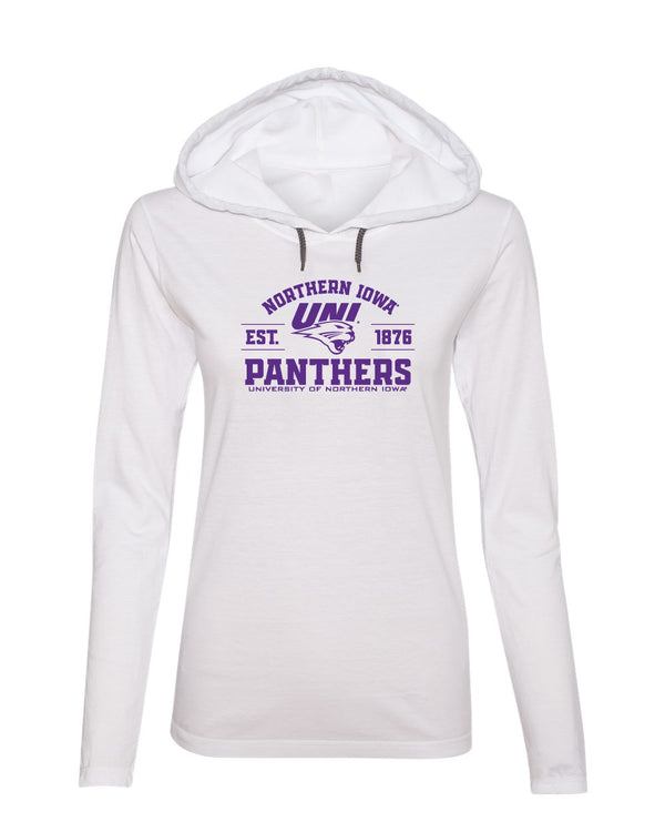 Women's Northern Iowa Panthers Long Sleeve Hooded Tee Shirt - UNI Established 1876