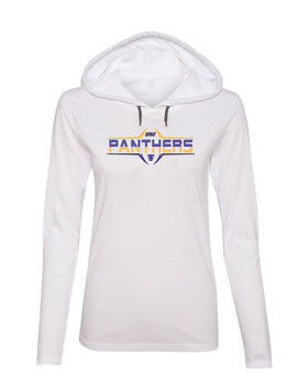 Women's Northern Iowa Panthers Long Sleeve Hooded Tee Shirt - Striped UNI Panthers Football Laces