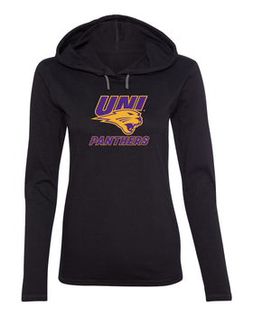 Women's Northern Iowa Panthers Long Sleeve Hooded Tee Shirt - Purple and Gold Primary Logo