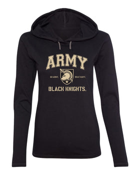 Women's Army Black Knights Long Sleeve Hooded Tee Shirt - Army Arch Primary Logo