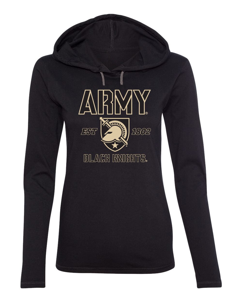 Women's Army Black Knights Long Sleeve Hooded Tee Shirt - Army West Point Established 1802