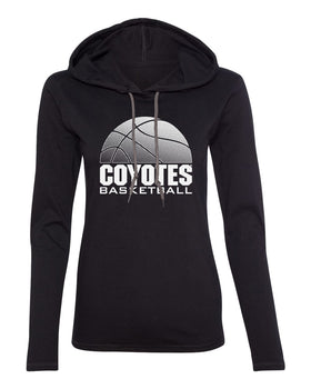 Women's South Dakota Coyotes Long Sleeve Hooded Tee Shirt - Coyotes Basketball