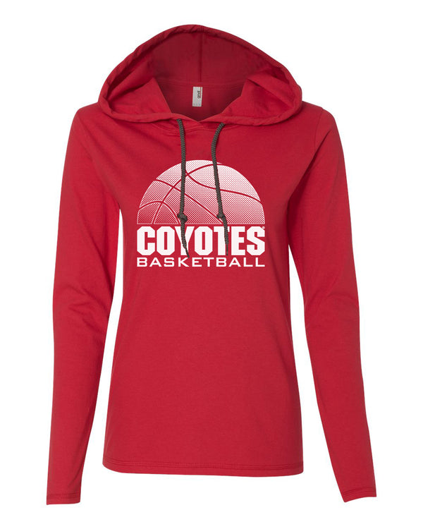 Women's South Dakota Coyotes Long Sleeve Hooded Tee Shirt - Coyotes Basketball