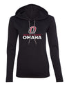 Women's Omaha Mavericks Long Sleeve Hooded Tee Shirt - University of Nebraska Omaha with Primary Logo on Black