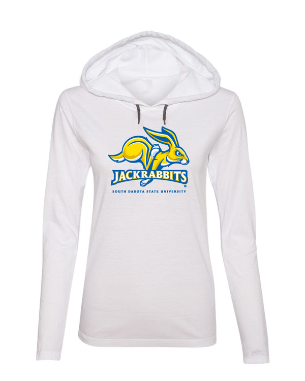 Women's South Dakota State Jackrabbits Long Sleeve Hooded Tee Shirt - SDSU Primary Logo