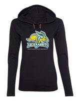 Women's South Dakota State Jackrabbits Long Sleeve Hooded Tee Shirt - SDSU Jackrabbits Primary Logo