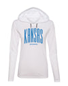 Women's Kansas Jayhawks Long Sleeve Hooded Tee Shirt - Tall Kansas Small Jayhawks