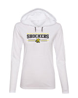 Women's Wichita State Shockers Long Sleeve Hooded Tee Shirt - Wichita State Shockers 3 Stripe