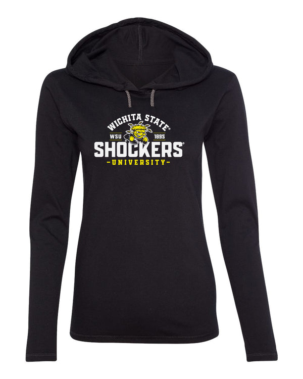 Women's Wichita State Shockers Long Sleeve Hooded Tee Shirt - Arc Wichita State Shockers