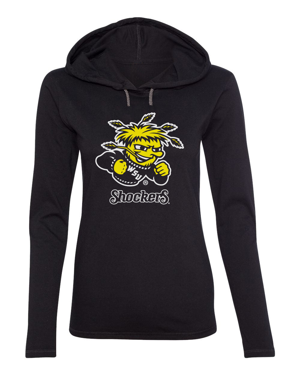 Women's Wichita State Shockers Long Sleeve Hooded Tee Shirt - Wu Shock Shockers
