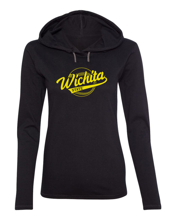 Women's Wichita State Shockers Long Sleeve Hooded Tee Shirt - Wichita State Baseball