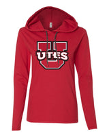 Women's Utah Utes Long Sleeve Hooded Tee Shirt - Block U Utes Logo
