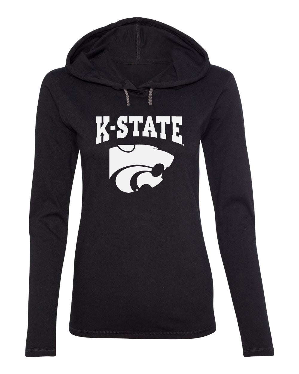 Women's K-State Wildcats Long Sleeve Hooded Tee Shirt - K-State Powercat