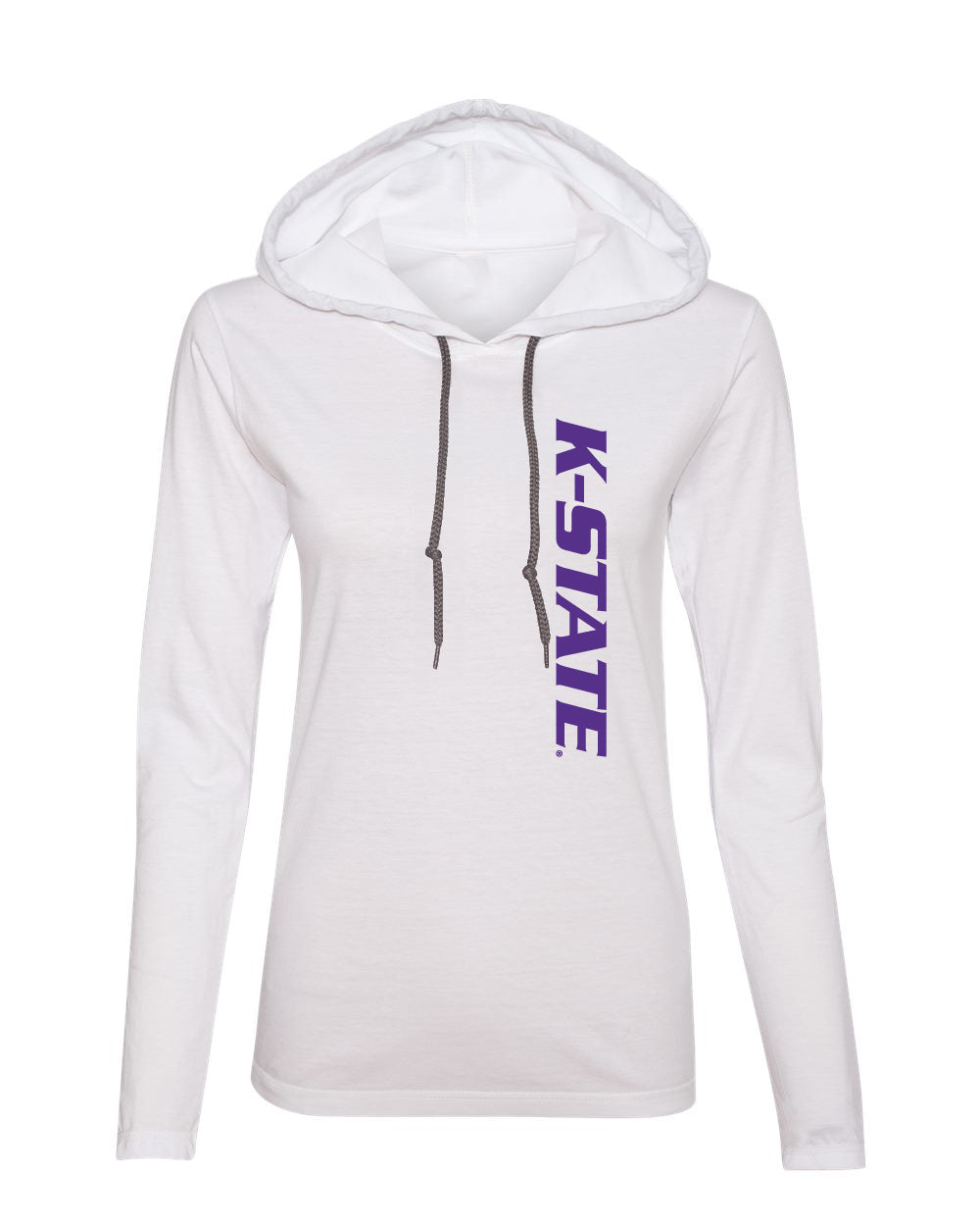 Women's K-State Wildcats Long Sleeve Hooded Tee Shirt - K-State Vertical