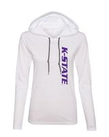 Women's K-State Wildcats Long Sleeve Hooded Tee Shirt - K-State Vertical