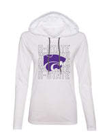 Women's K-State Wildcats Long Sleeve Hooded Tee Shirt - Powercat Overlay