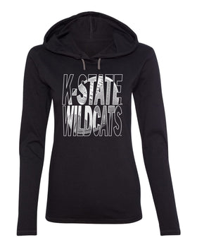 Women's K-State Wildcats Long Sleeve Hooded Tee Shirt - K-State Wildcats Football Image
