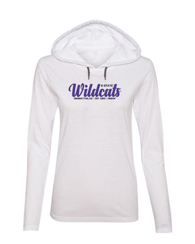 Women's K-State Wildcats Long Sleeve Hooded Tee Shirt - Script Wildcats EST 1863