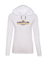Women's Missouri Tigers Long Sleeve Hooded Tee Shirt - Striped Missouri Football Laces