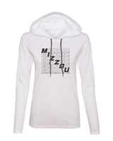 Women's Missouri Tigers Long Sleeve Hooded Tee Shirt - Mizzou Diagonal Echo