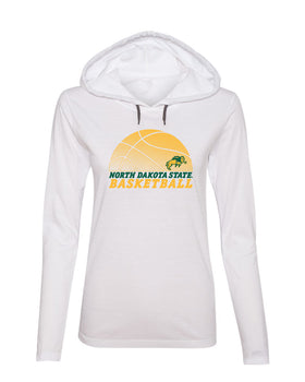 Women's NDSU Bison Long Sleeve Hooded Tee Shirt - North Dakota State Bison Basketball