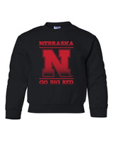 Nebraska Cornhuskers "Nebraska N GO BIG RED" Youth Crewneck Sweatshirt