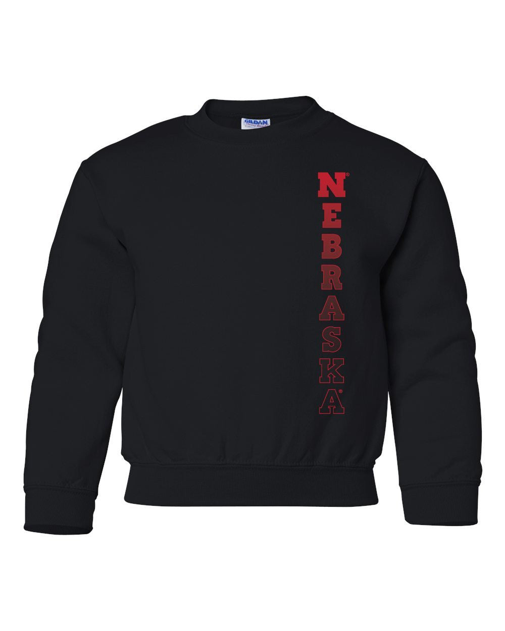 Nebraska Cornhuskers Vertical "NEBRASKA" Youth Crewneck Sweatshirt