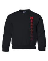Nebraska Cornhuskers Vertical "NEBRASKA" Youth Crewneck Sweatshirt