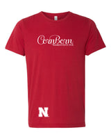Women's Nebraska Cornhuskers CornBorn Script "huskers love red" Premium Tri-Blend Tee Shirt