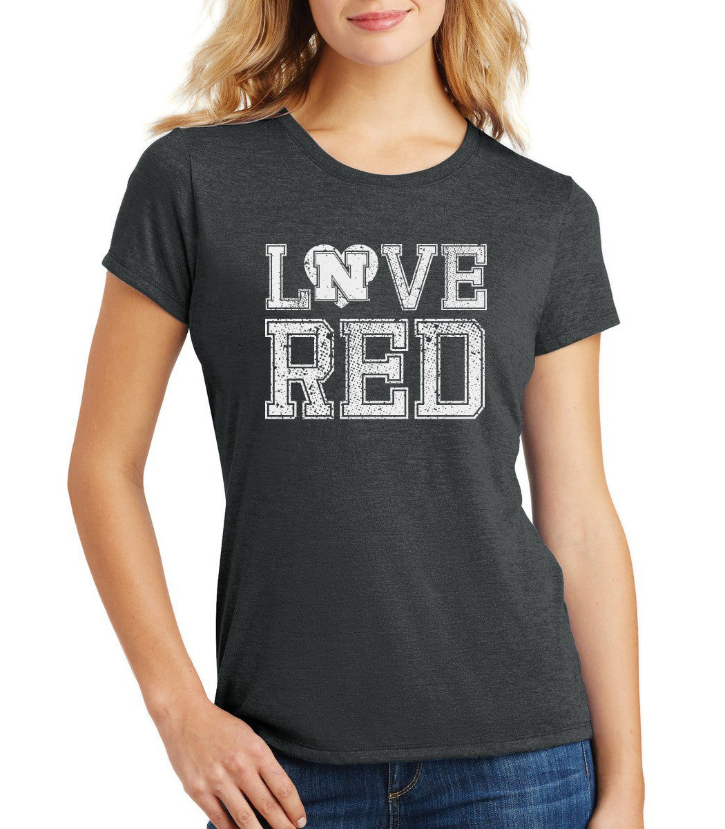 Women's Nebraska Cornhuskers Hero "LOVE RED" Premium Tri-Blend Tee Shirt