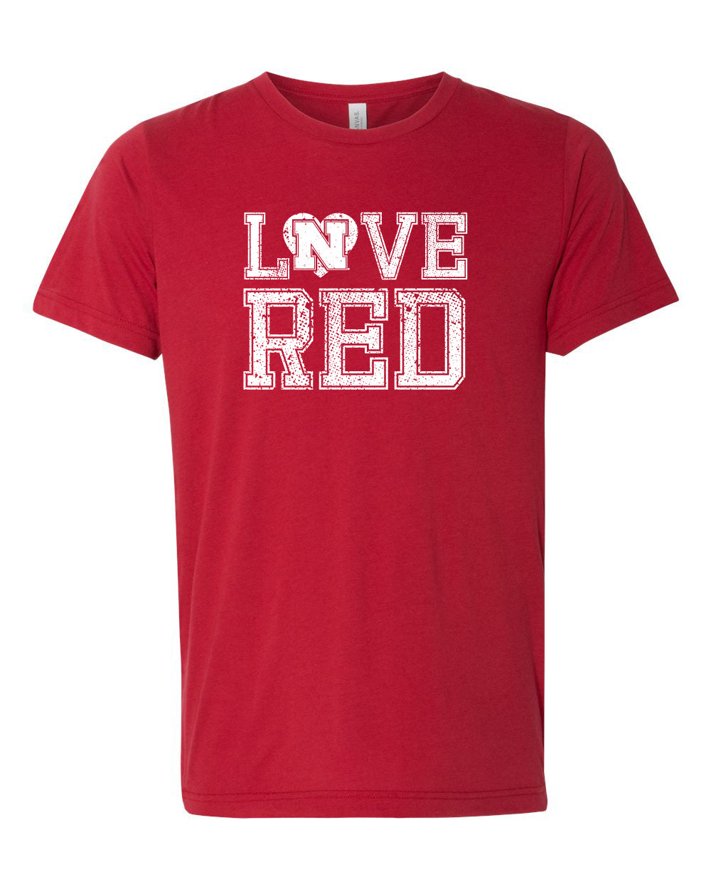Women's Nebraska Cornhuskers Hero "LOVE RED" Premium Tri-Blend Tee Shirt