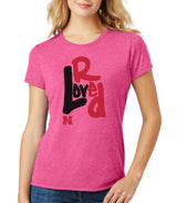Women's Nebraska Huskers "Love Red" Premium Tri-Blend Tee Shirt