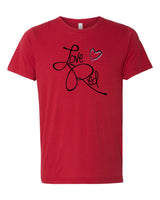 Women's Nebraska Cornhuskers "LOVE RED" Hearts Premium Tri-Blend Tee Shirt