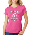 Women's Nebraska Huskers Volleyball Stars Premium Tri-Blend Tee Shirt