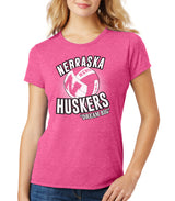 Women's Nebraska Huskers Volleyball "Dream Big" Premium Tri-Blend Tee Shirt