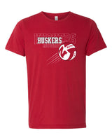 Women's Nebraska Huskers Volleyball "Huskers x 3" Premium Tri-Blend Tee Shirt
