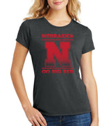 Women's "Nebraska N GO BIG RED" Premium Tri-Blend Tee Shirt