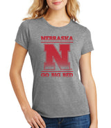 Women's "Nebraska N GO BIG RED" Premium Tri-Blend Tee Shirt