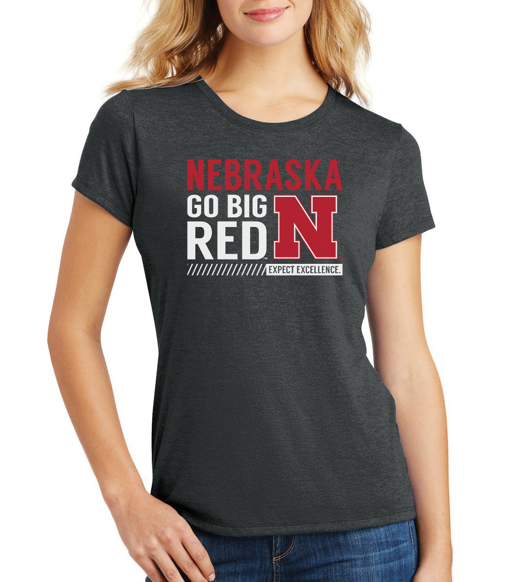 Women's Nebraska Cornhuskers "Expect Excellence" Premium Tri-Blend Tee Shirt