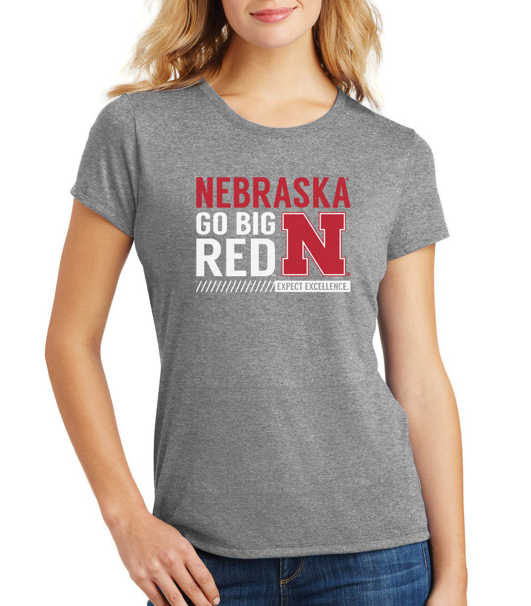 Women's Nebraska Cornhuskers "Expect Excellence" Premium Tri-Blend Tee Shirt